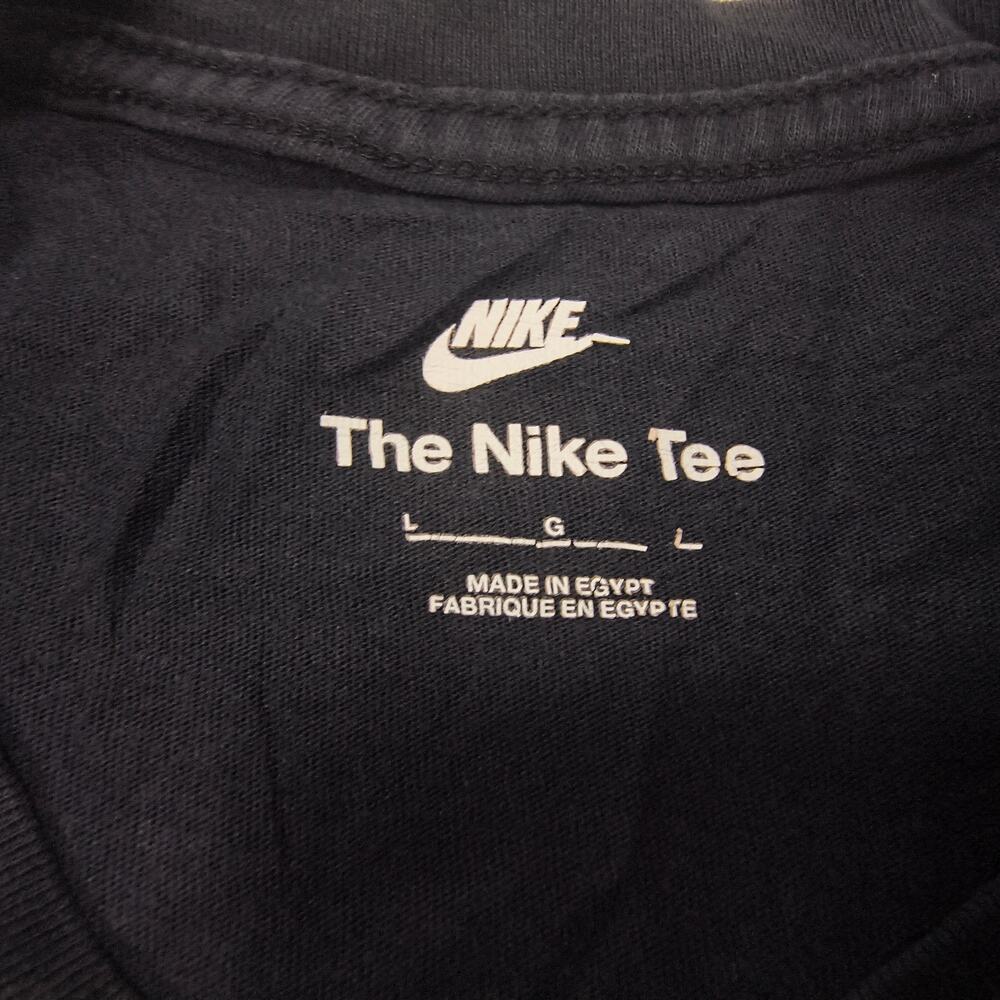 Nike Tee Graphic Crew Neck Short Sleeve Shirt Mens Size Large L Black White - Picture 3 of 8